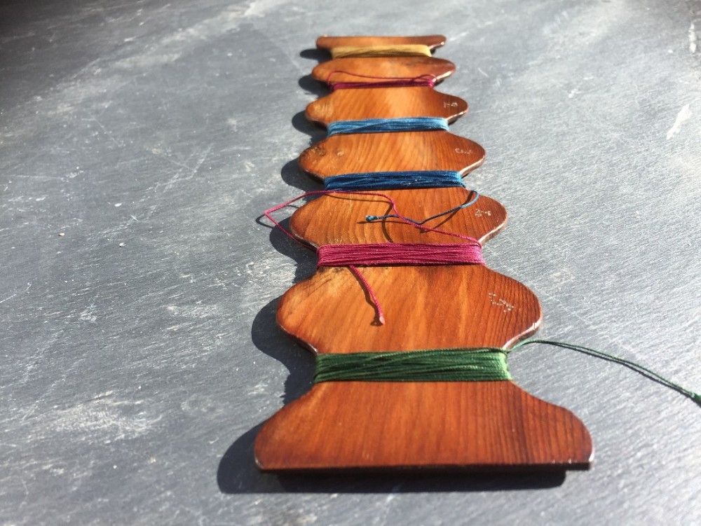 Antique Yew Wood Silk Winder