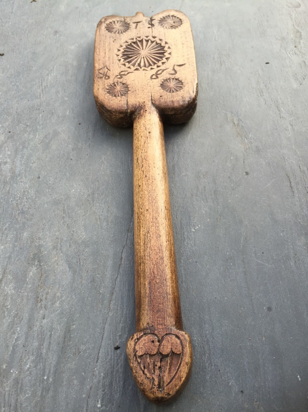 An antique sycamore bat decorated 1885