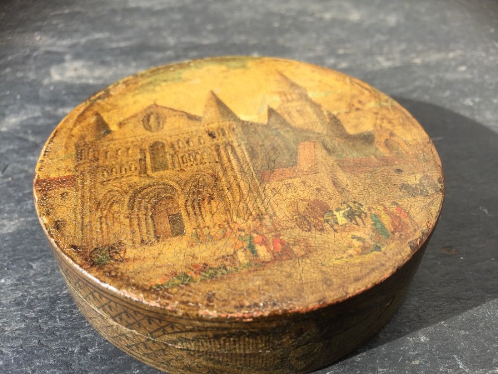 Antique Painted Bonbonnière Box