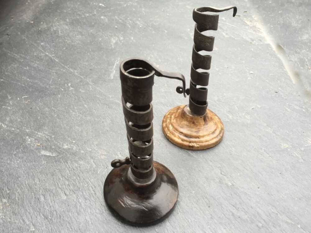 A very nice late 18th century spiral candlestick