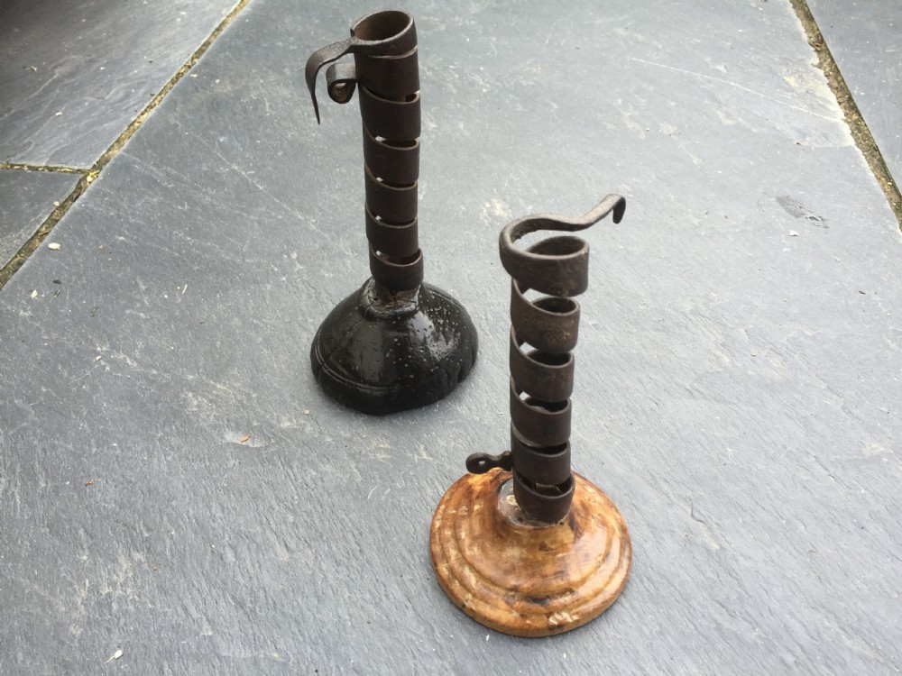 A very nice late 18th century spiral candlestick 