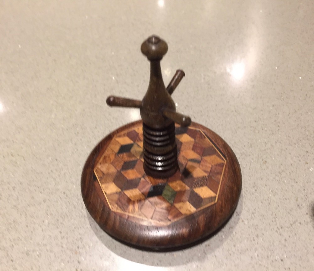 A Tunbridge Ware ring stand