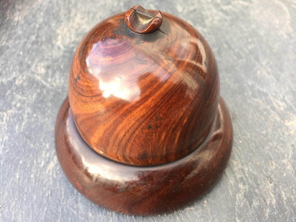 A fine 19th century lignum vitae rosewood string/twine holder
