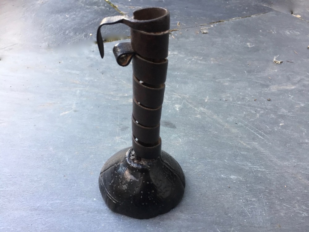 A late 18th century spiral candlestick 