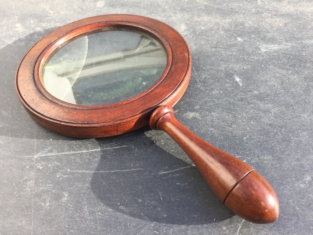 A very nice Victorian mahogany gallery or viewing glass 