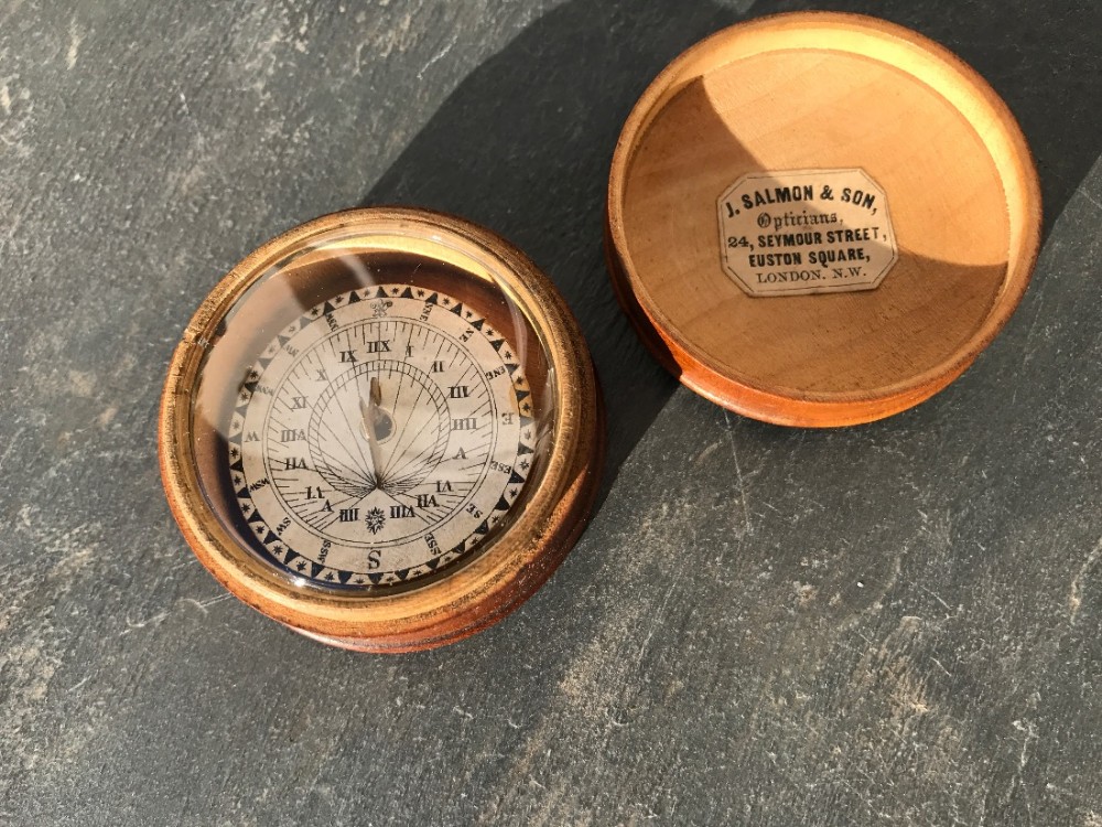 Antique  Pocket Sundial & Compass