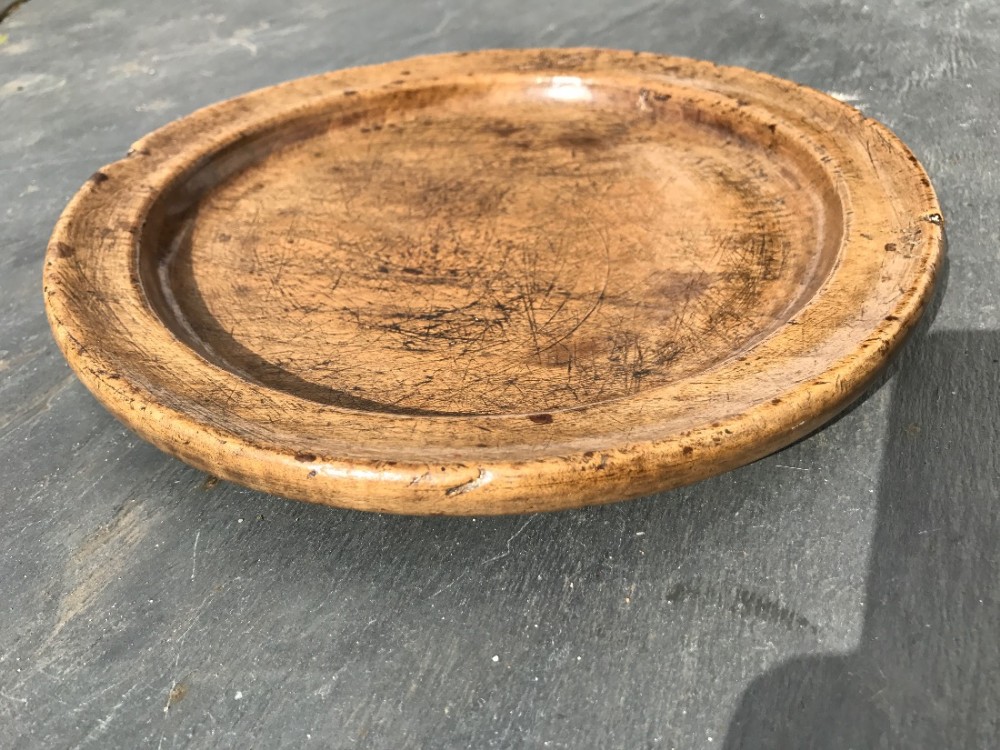 An Antique Treen Sycamore Plate