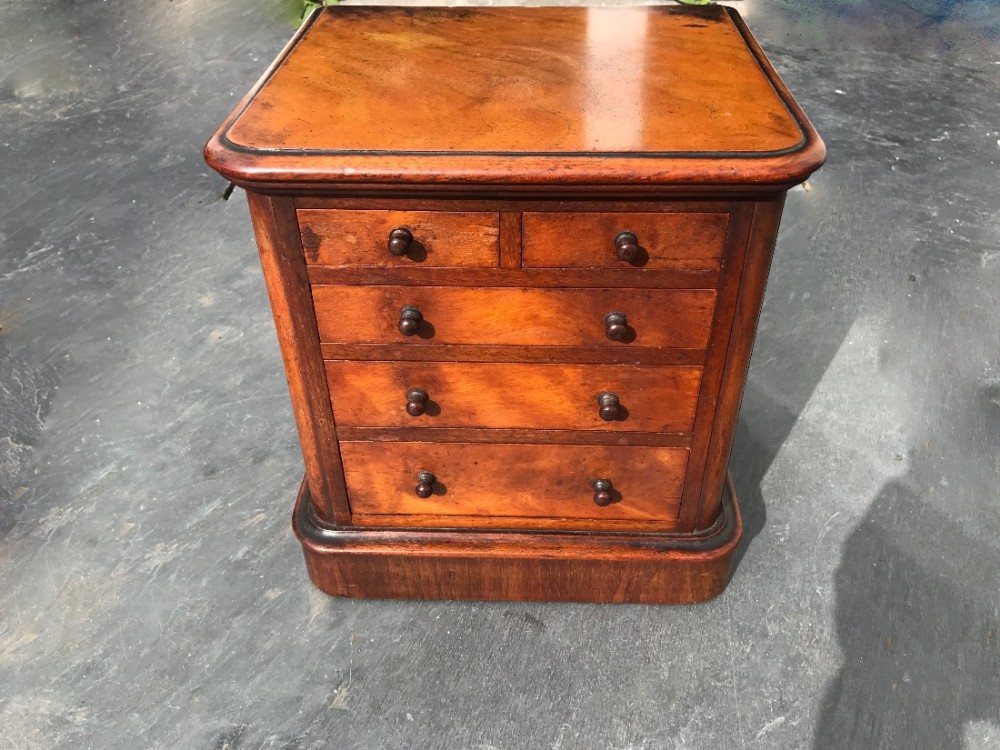 An interesting Victorian mahogany mini chest of drawers 
