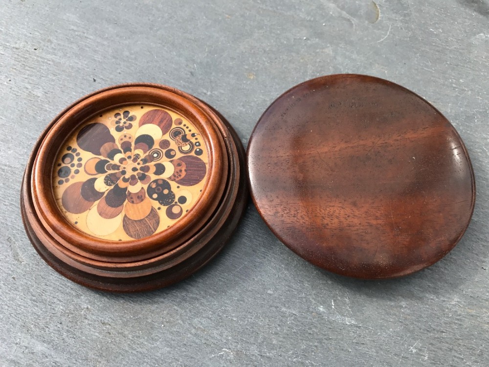 An interesting  19th century treen marquetry sample 