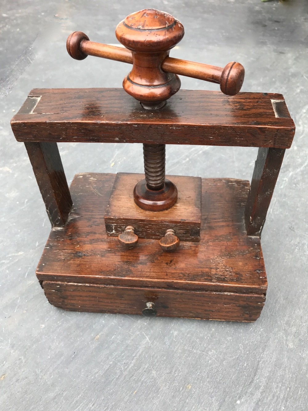 A very interesting  small 19th century Welsh oak printing press