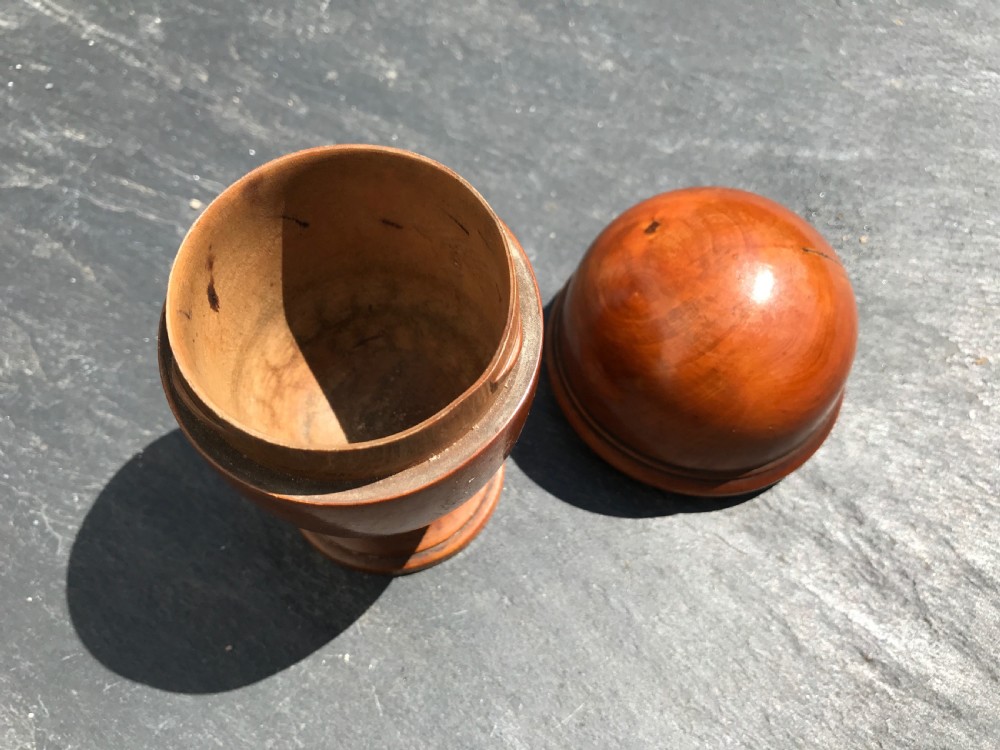 An unusual antique treen pill silverer and rounder View IV