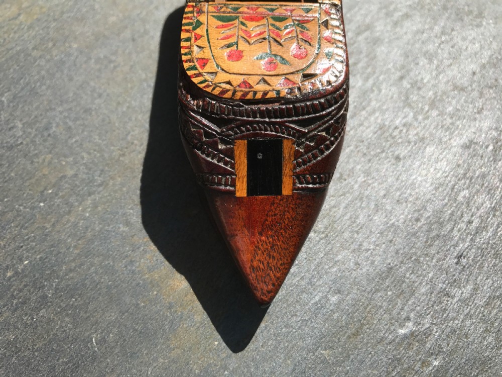 An unusual 9th century snuff shoe box View IV