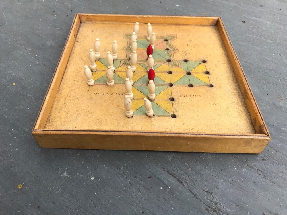 An unusual early 19th century antique white wood game - a game of inequakity View II