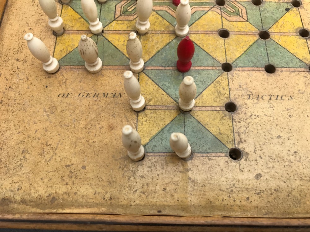 An unusual early 19th century antique white wood game - a game of inequakity View III