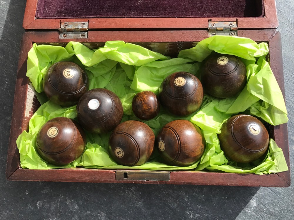 Antique Treen Mini Carpet Bowls