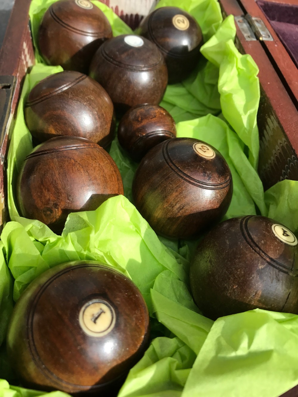 Antique Treen Mini Carpet Bowls View II