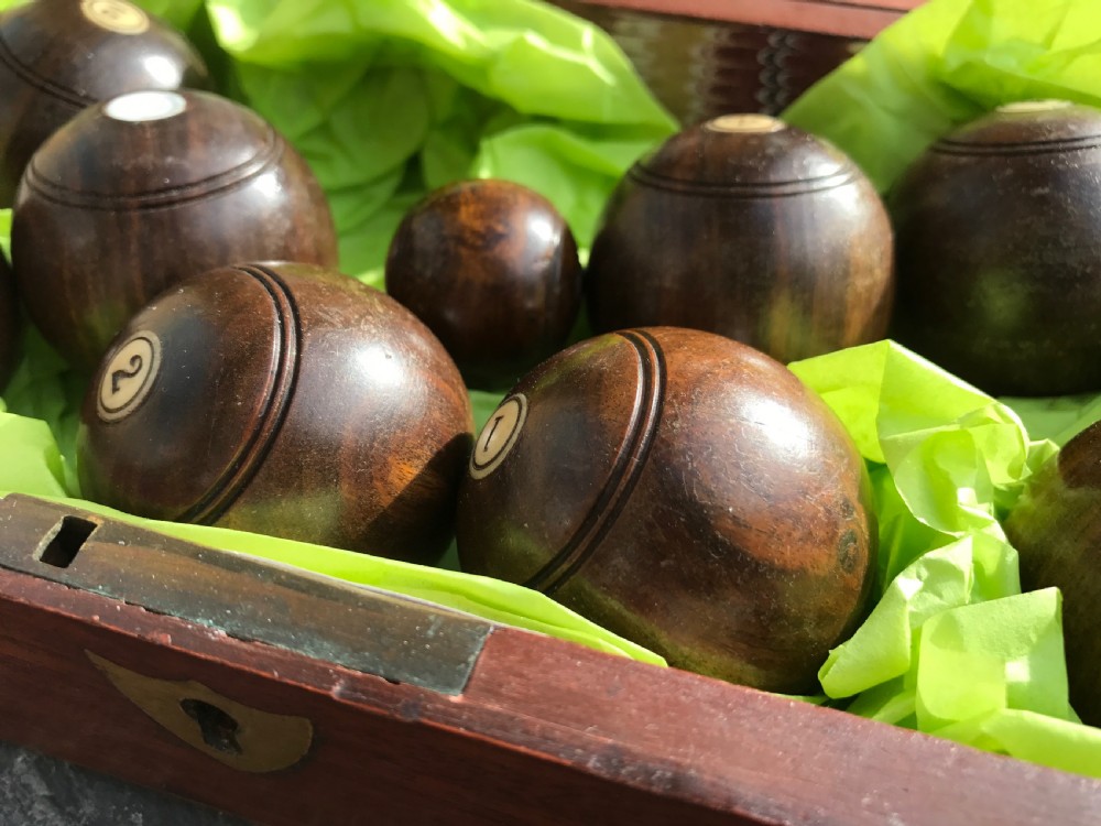 Antique Treen Mini Carpet Bowls View III