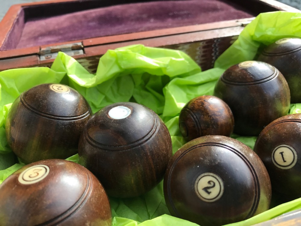 Antique Treen Mini Carpet Bowls View IV