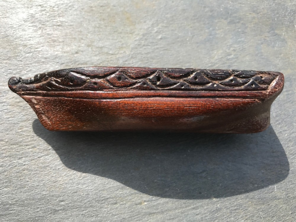 An early 19th century snuff box in the form of a ships hull  View II