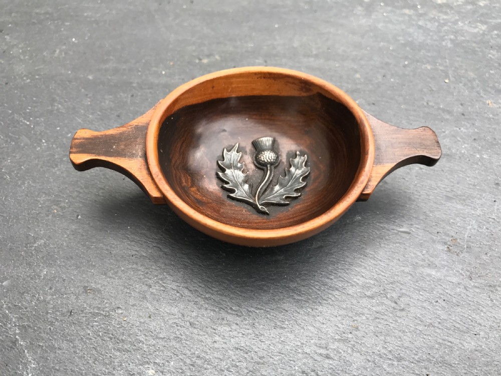 An unusual 19th century, antique treen Scottish Quaich 