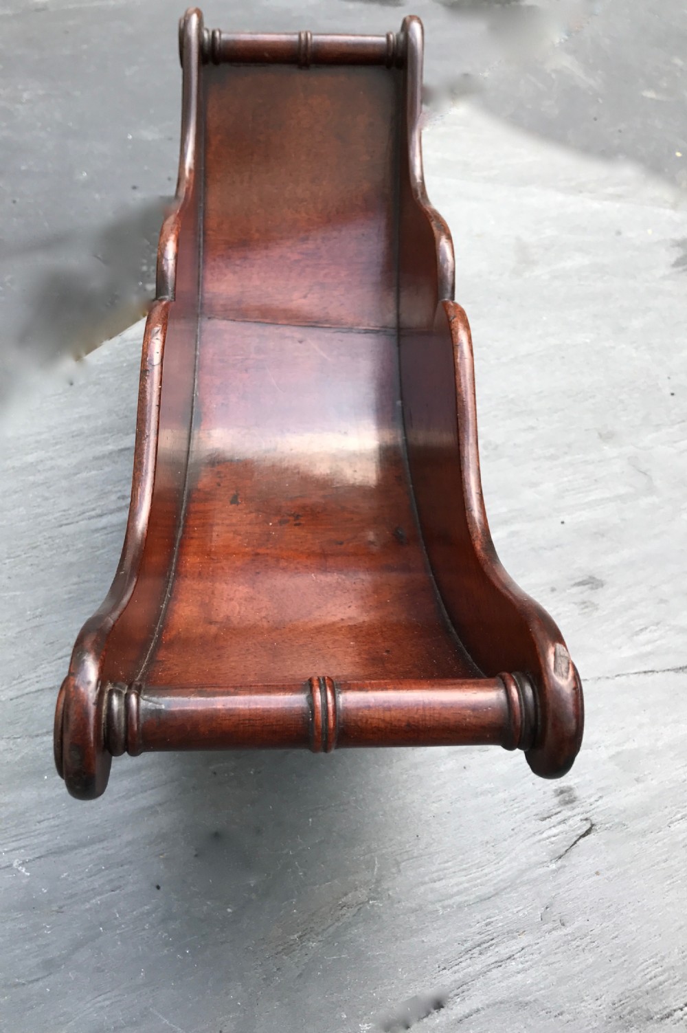 Antique Georgian Mahogany Cheese Coaster - unusual size View II