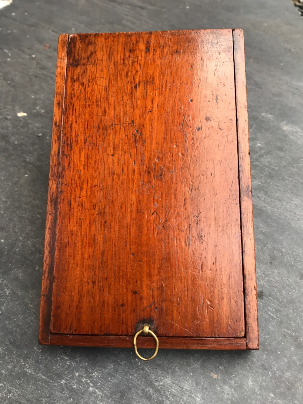 Antique Campaign Mirror - Mahogany