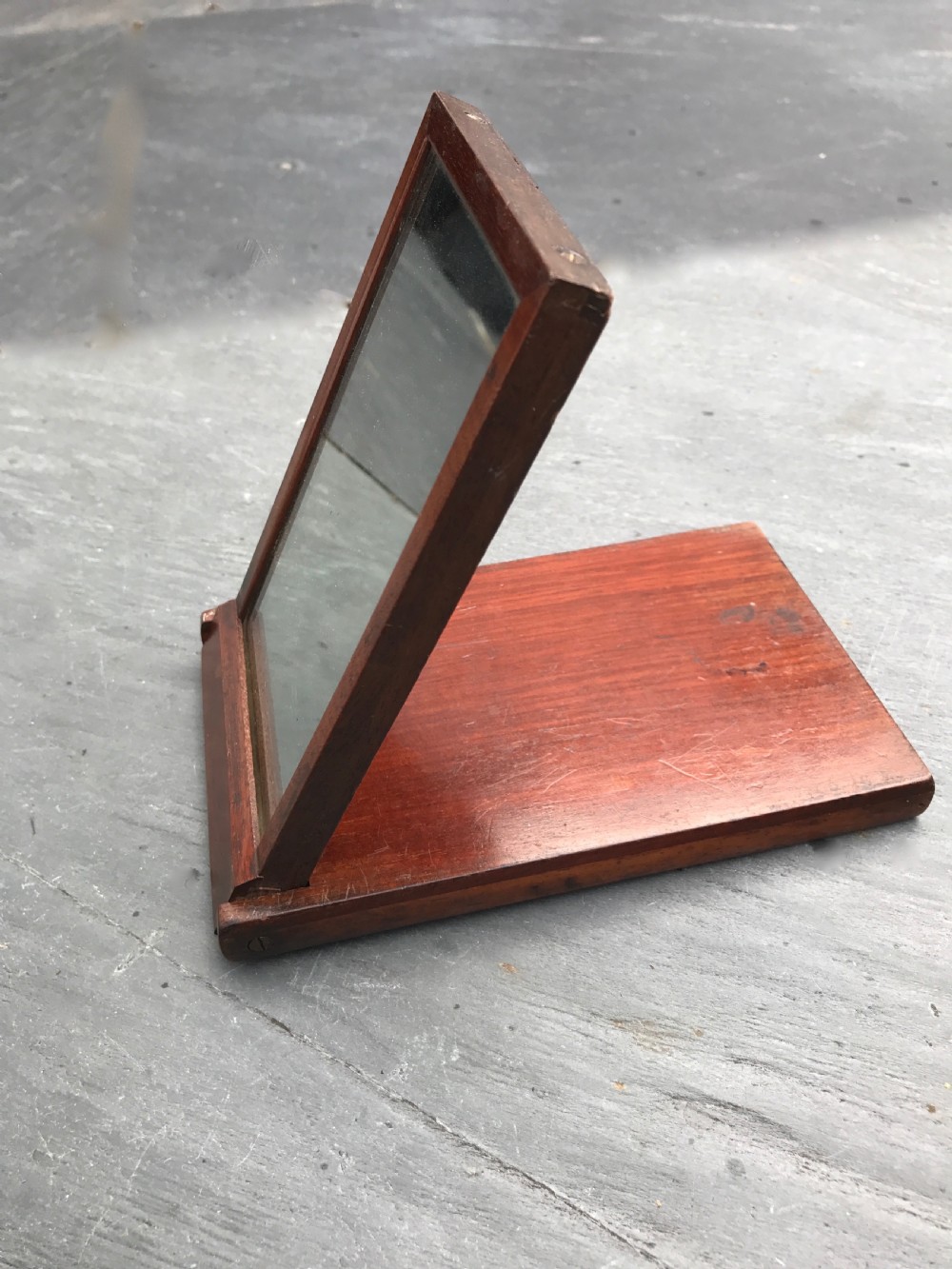 Antique Campaign Mirror - Mahogany View III