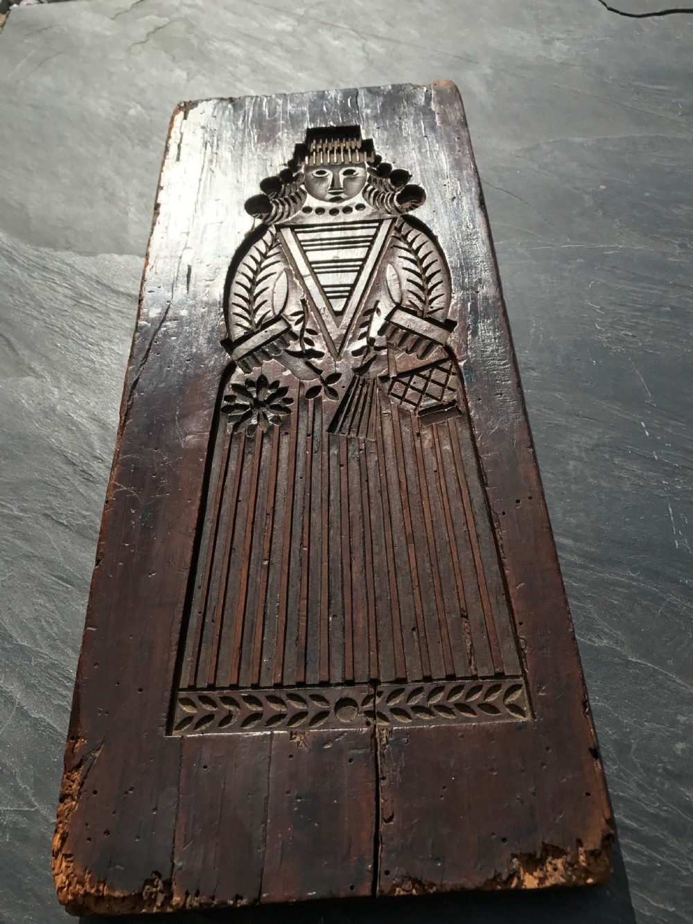 Antique Fruitwood Gingerbread Mould - double sided View III