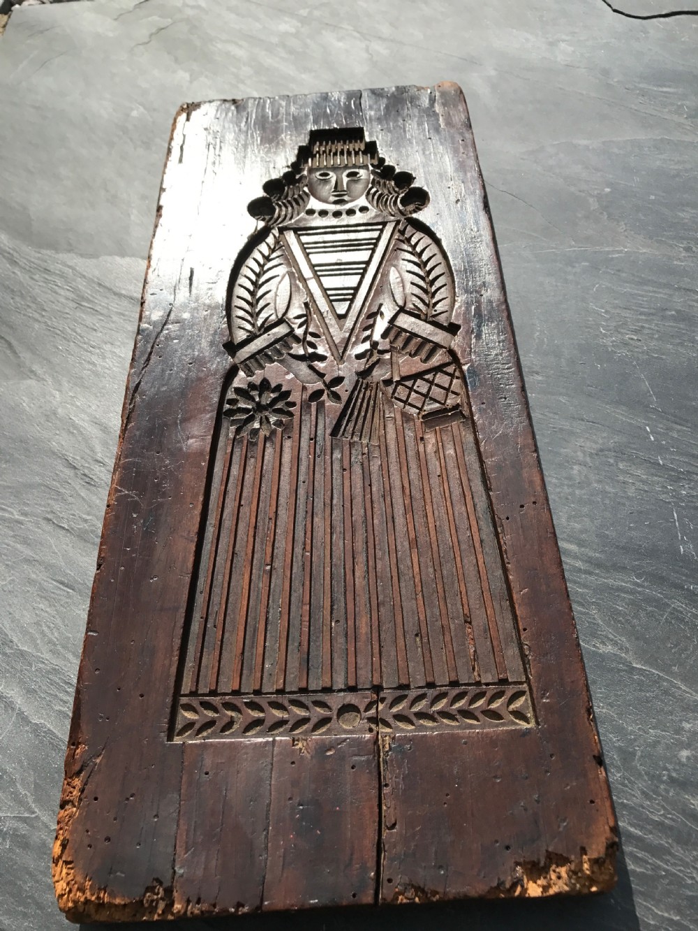 Antique Fruitwood Gingerbread Mould - double sided View IV
