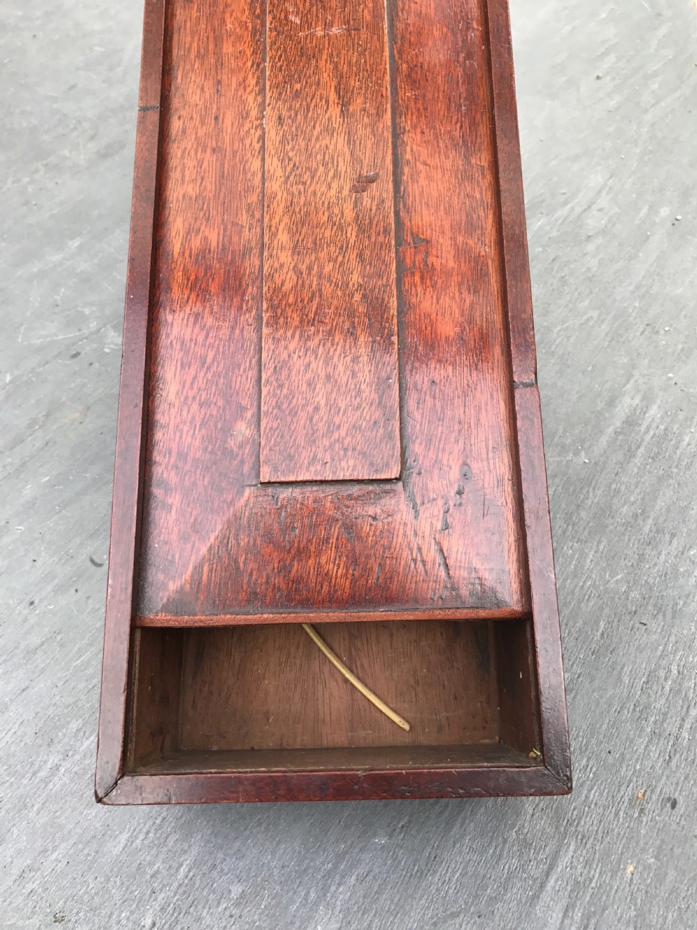 Antique Georgian Candle Box -plum/damson wood View IV