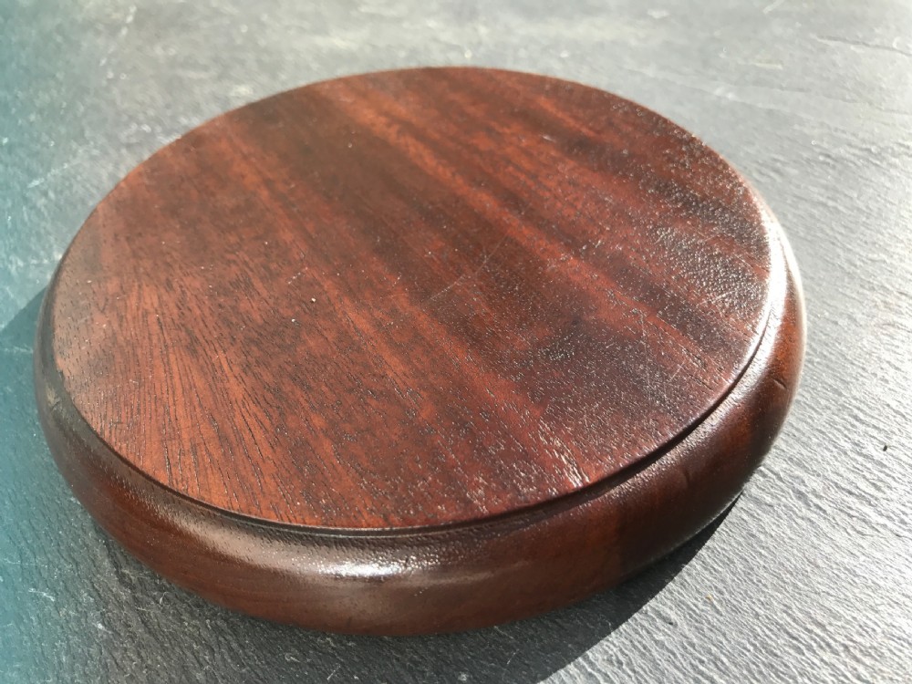 Antique Treen Mahogany  Wine Coaster View III