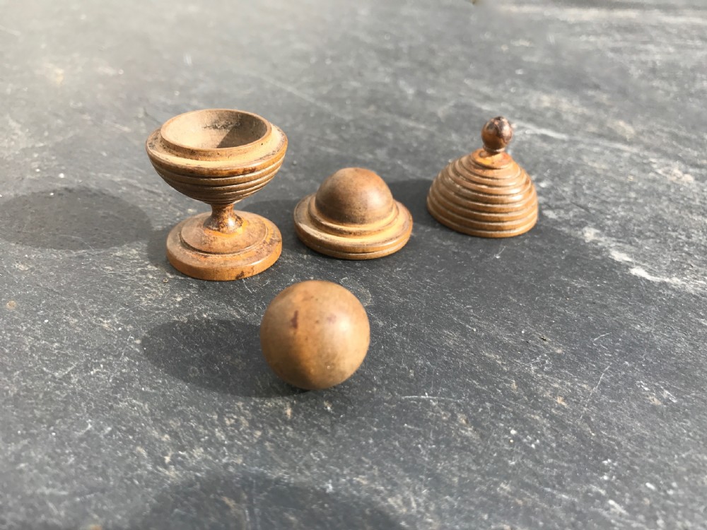 Antique Boxwood Magic Trick - disappearing ball