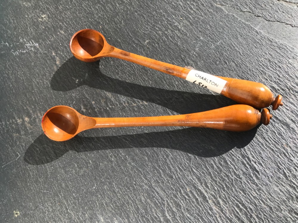 Antique Pair Snuff/Salt Spoons View II