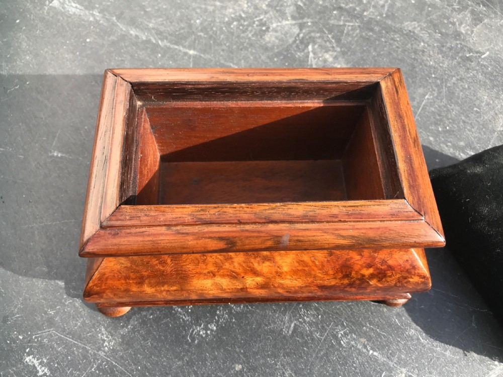 A Victorian burr walnut pincushion box  View II