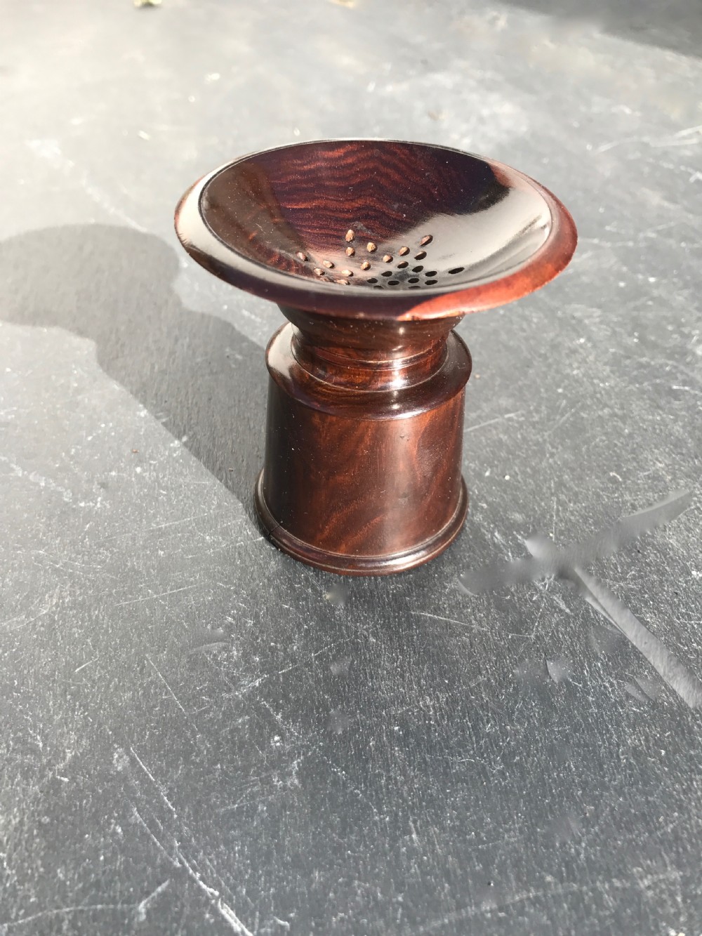 A very nice 19th century lignum vitae pounce pot