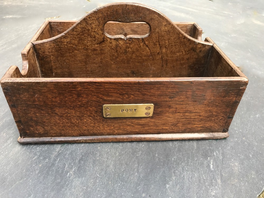 A Georgian Oak Treen Bottle Carrier View II