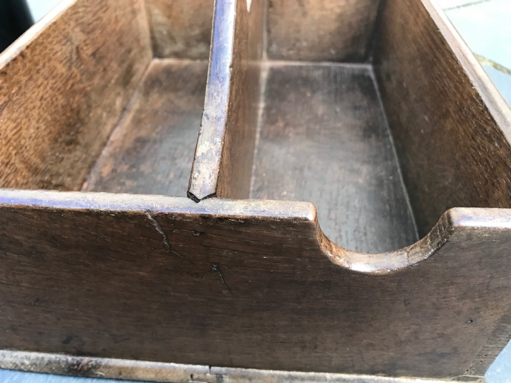A Georgian Oak Treen Bottle Carrier View V