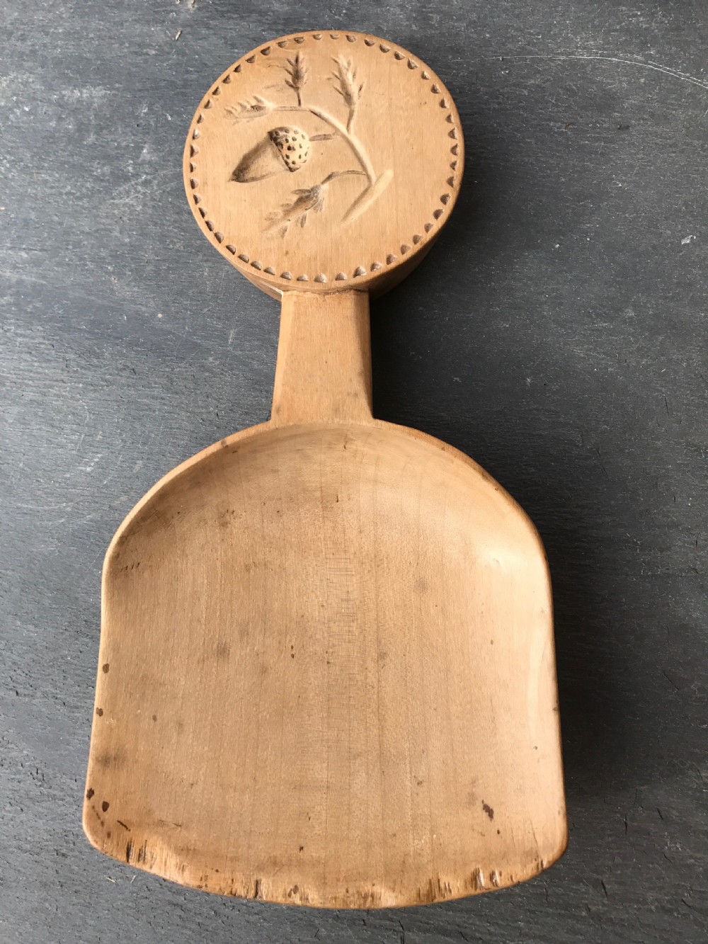 A Rare Welsh Scoop with Double Sided Butter Stamp View IV