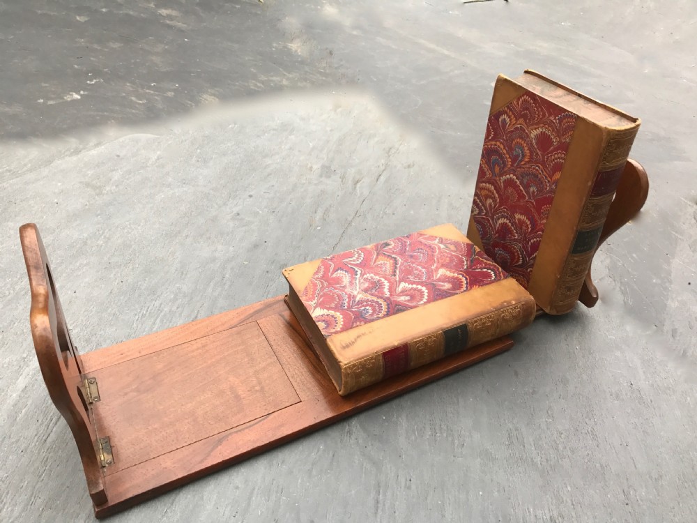 An antique Victorian extending book slide made from walnut  View III