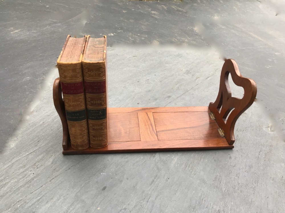 An antique Victorian extending book slide made from walnut  View IV
