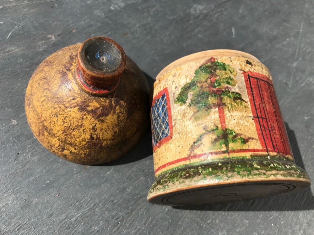 An early 19th century Tunbridge Ware painted cottage money box View III