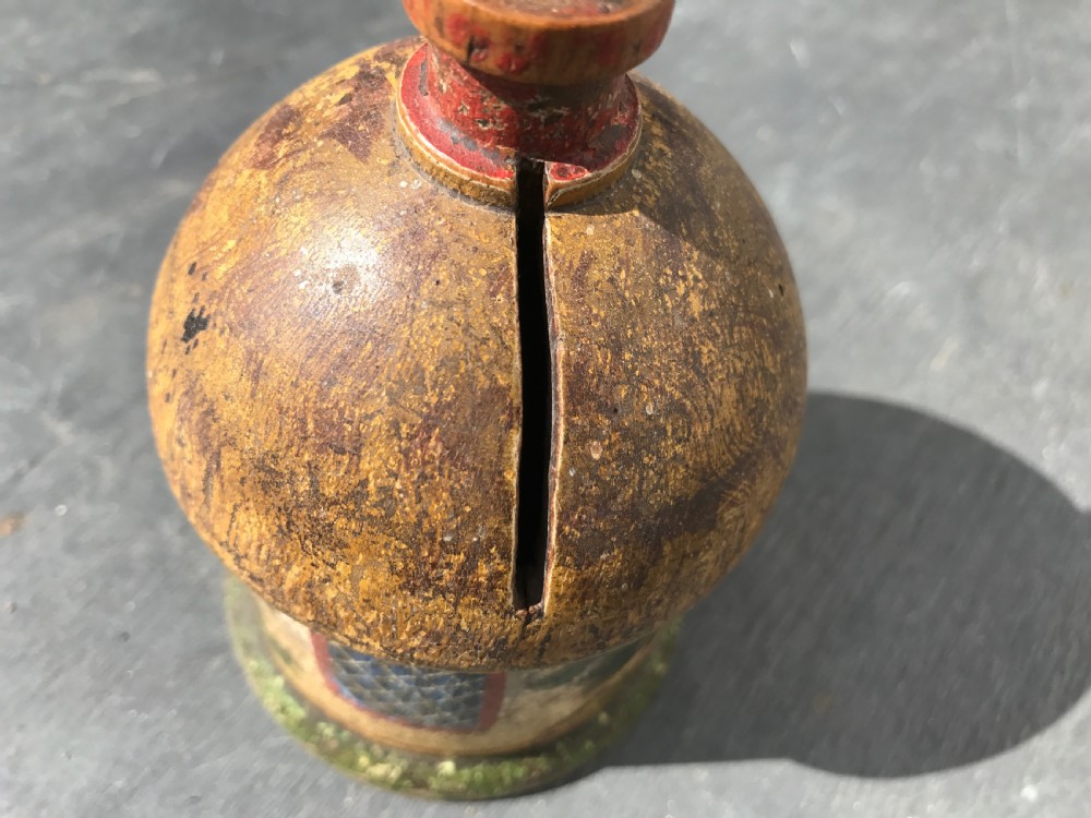 An early 19th century Tunbridge Ware painted cottage money box View IV