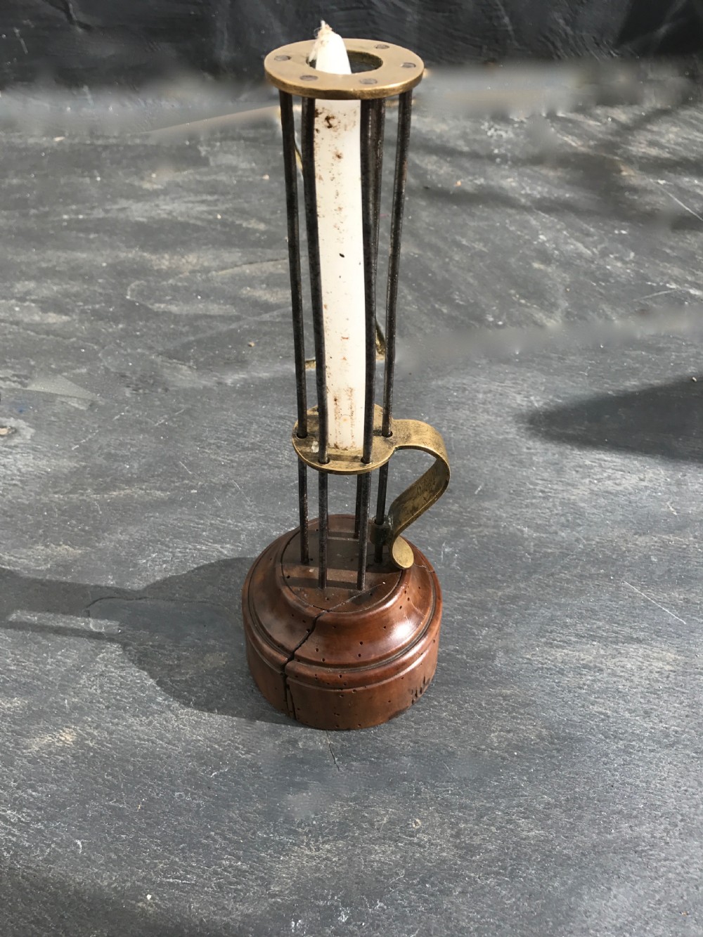 A late 18th century stable candlestick