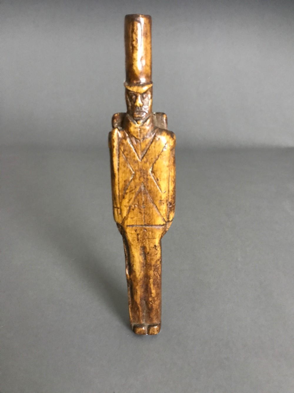 A Rare Antique Knitting Sheath - in the form of a soldier