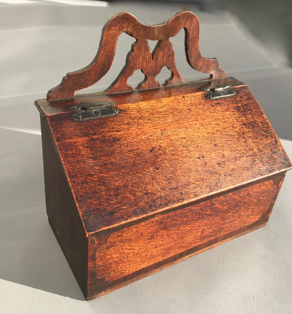 Antique Oak Candle Box View II