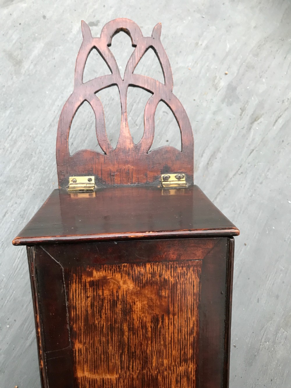 Antique Oak Candle Box View II