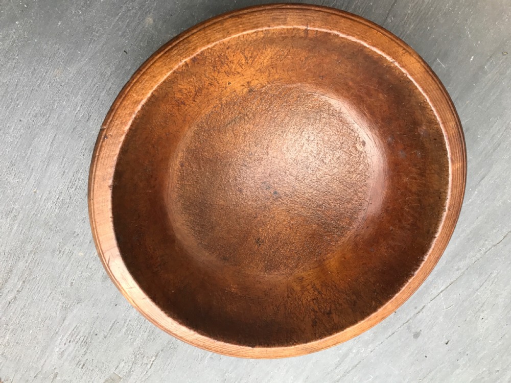Antique Treen  English Sycamore Bowl - Good Proportions View IV