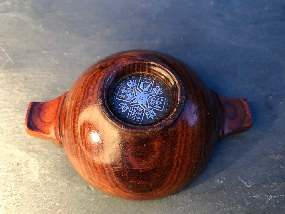 Antique treen Laburnum Wood Scottish Quaich View II