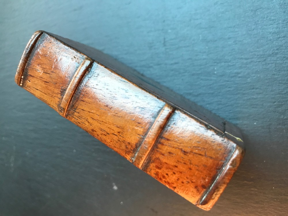Antique Treen Snuff  Box - in the shape of a book View IV