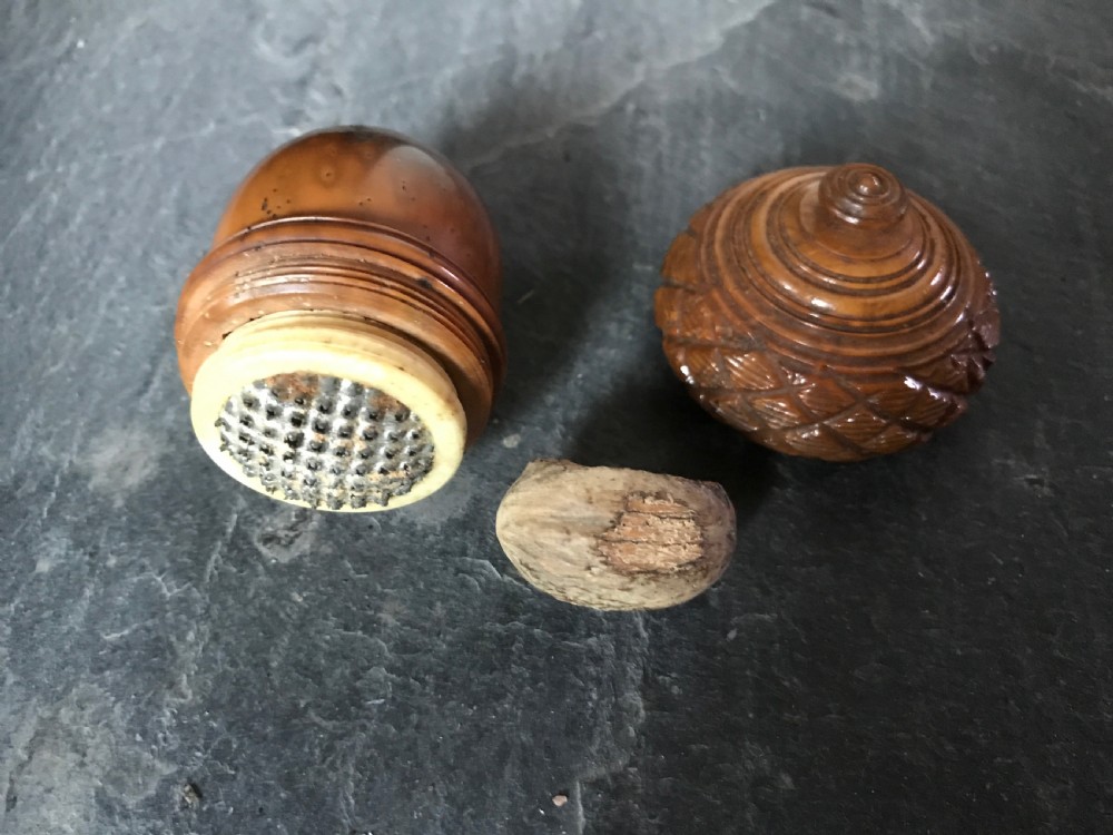 A Georgian Treen  Coquilla Nutmeg Grater - Acorn Shape View II